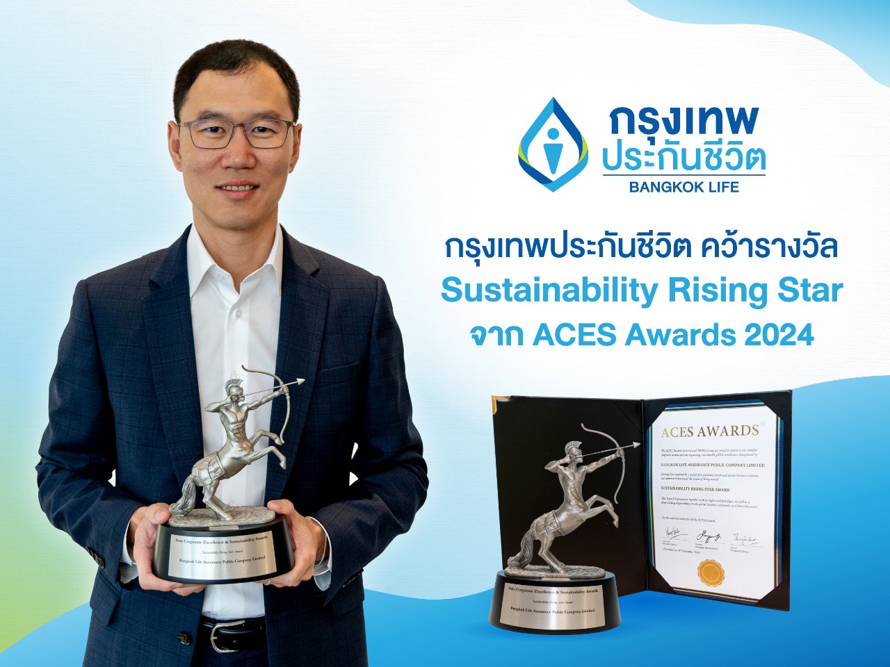 กรุงเทพประกันชีวิต ตอกย้ำความเป็นองค์กรแห่งความยั่งยืน   คว้ารางวัลระดับเอเชีย Sustainability Rising Star  จากเวที ACES Awards 2024 
