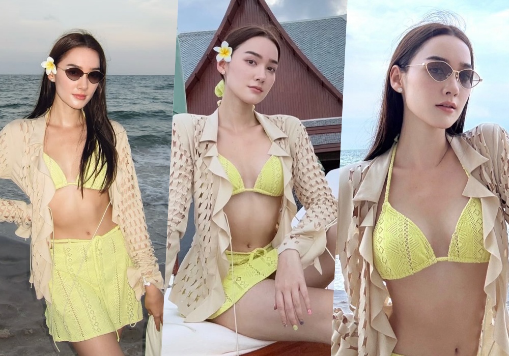 สะกดทุกสายตา! "เดียร์น่า ฟลีโป" ฟาดบิกินีสีเหลืองสดอวดหุ่นแซ่บริมสระ กับลุคหวานปนเซ็กซี่