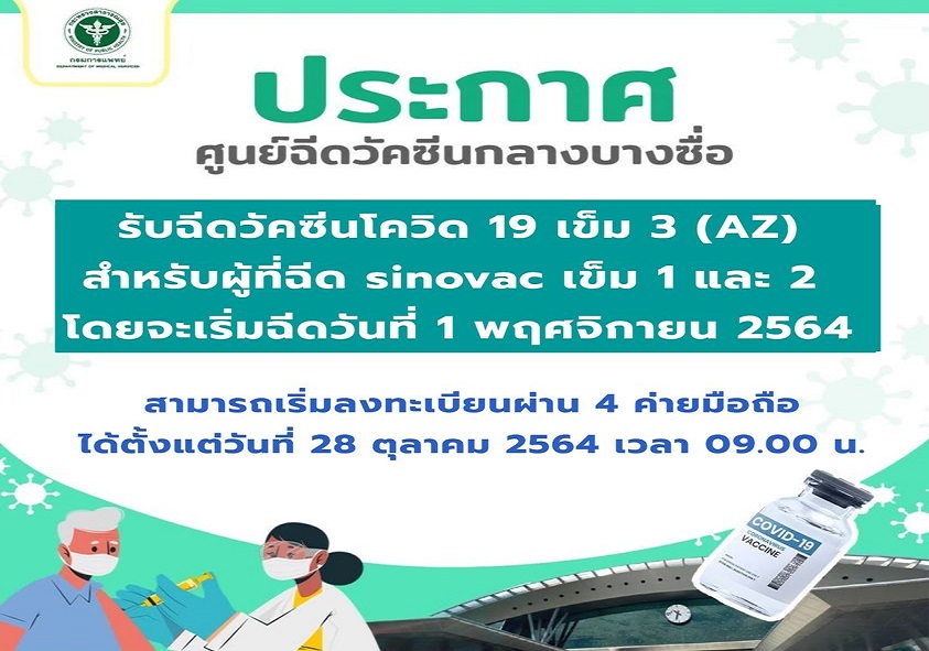 28 ต.ค.เปิดรอบ 2 จองบูสต์เข็ม 3 AZ       เฉพาะ SV 2 เข็มผ่านค่ายมือถือ