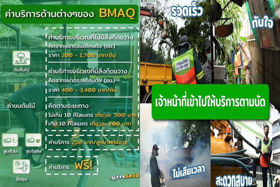 เปิดจองคิวตัดต้นไม้-สูบส้วม-ฉีดยาฆ่ายุง ผ่านแอพฯ       กทม.ยังคิดราคาเดิม 