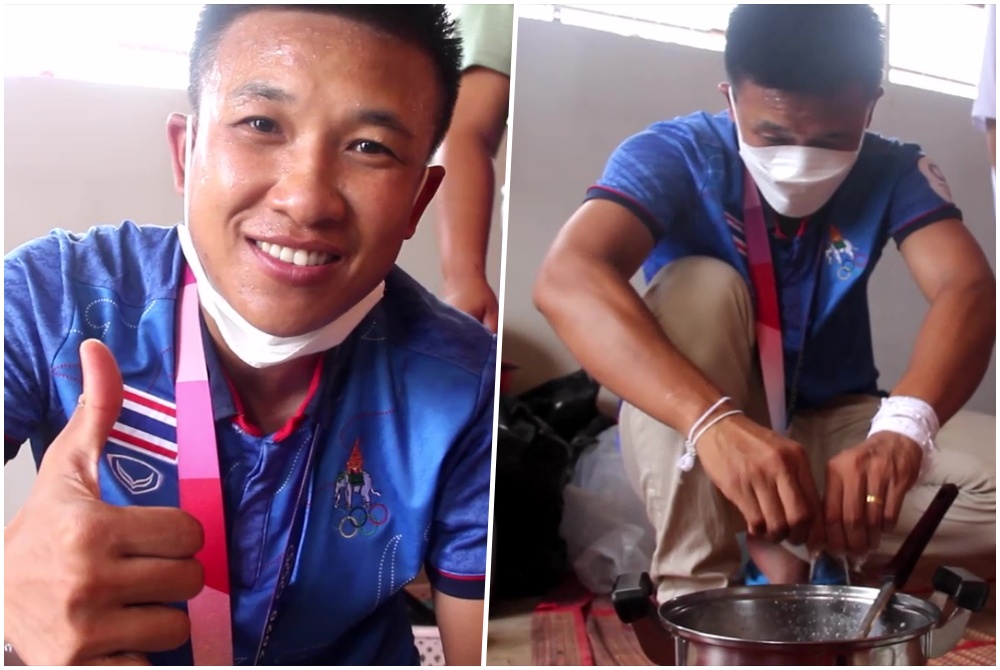 แซ่บหลาย! "น้องแต้ว" ฮีโร่โอลิมปิคเข้าครัวสะบัดทัพพีทำลาบหมูโชว์ซี้ดได้ใจ