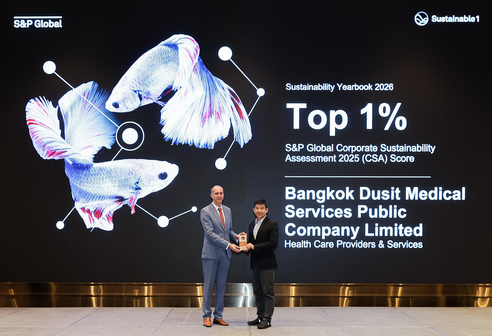 BDMS ครองอันดับ 1 ด้านความยั่งยืนระดับโลก กลุ่ม Health Care Providers & Services จาก S&P Global