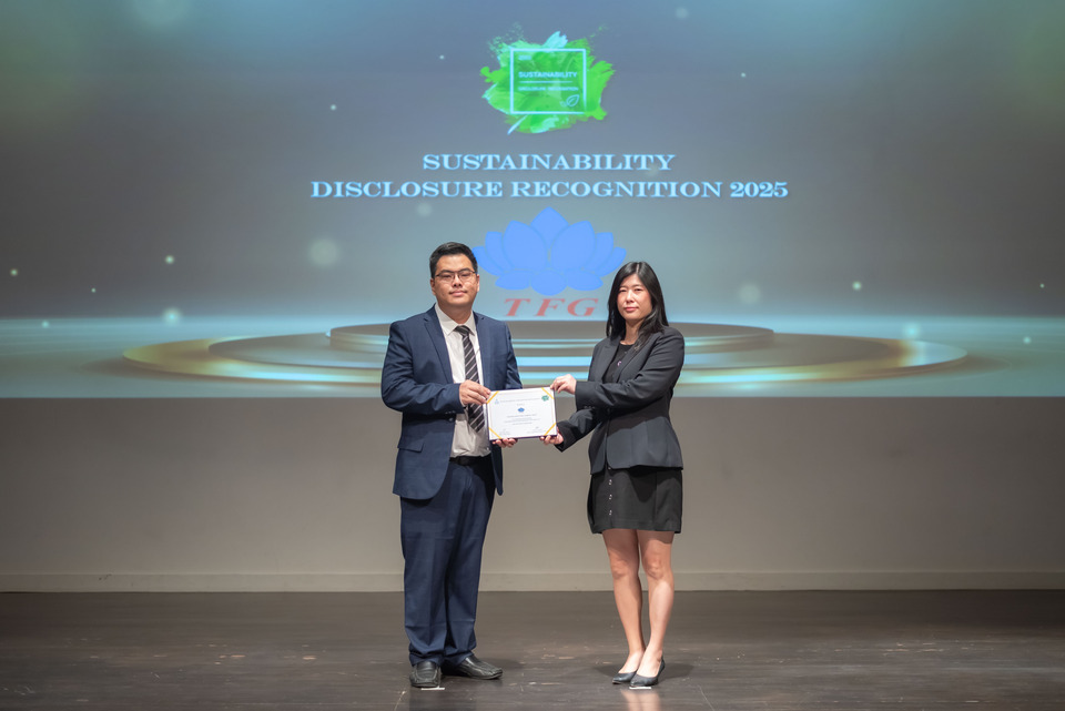 TFG รับรางวัล Sustainability Disclosure Recognition 6 ปีซ้อน  