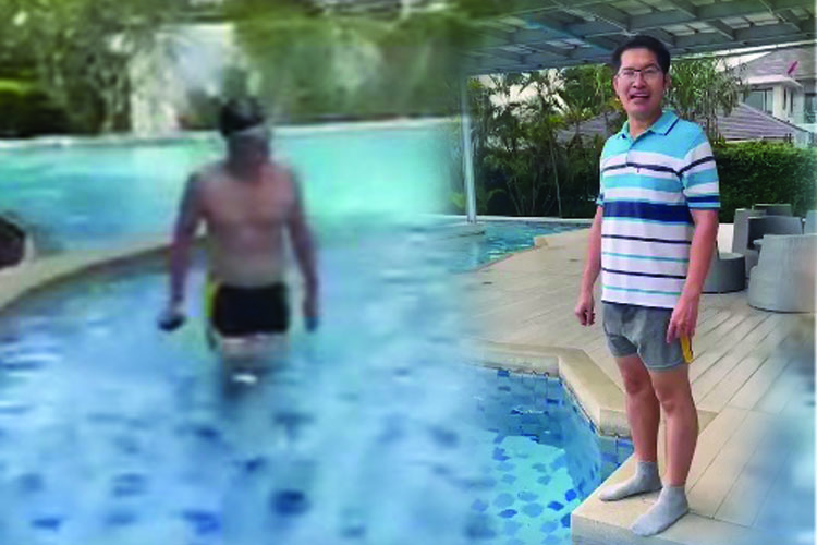  ฟิตจัด! ‘เต้ มงคลกิตติ์’ซ้อมว่ายน้ำข้ามเจ้าพระยา ตั้งเป้ายอดเงินบริจาคช่วยน้ำท่วม 300 ล้าน