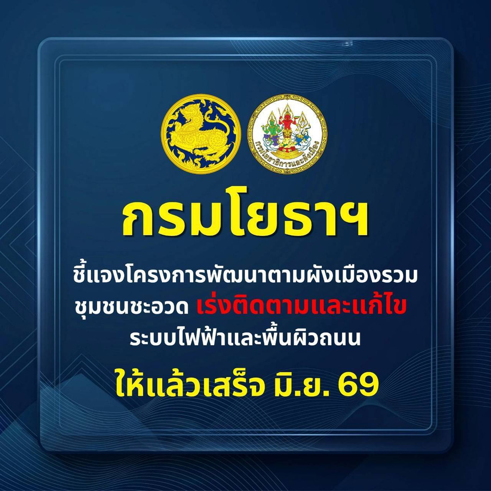 กรมโยธาฯ แจงยิบ! ปมงบ 77.49 ล้าน ชุมชนชะอวด เร่งซ่อมไฟซ็อต-ถนนพัง คาดเสร็จสมบูรณ์ มิ.ย. 69