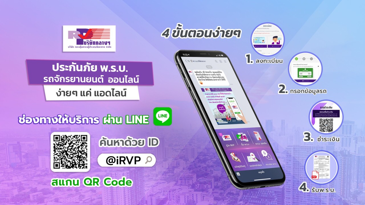 ประกันภัย พ.ร.บ. (รถจักรยานยนต์) ออนไลน์ ง่ายๆ แค่แอดไลน์
