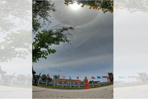 พระอาทิตย์ทรงกลดที่ทำเนียบฯรับคำทำนาย "บิ๊กตู่"นั่งนายกฯ 2 สมัย