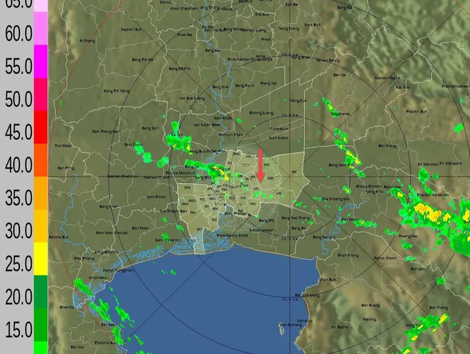 ฝนตกแล้ว!! กระจายหลายจุดแต่ยังเบาบาง เคลื่อนไปทางทิศใต้แนวโน้มคงที่
