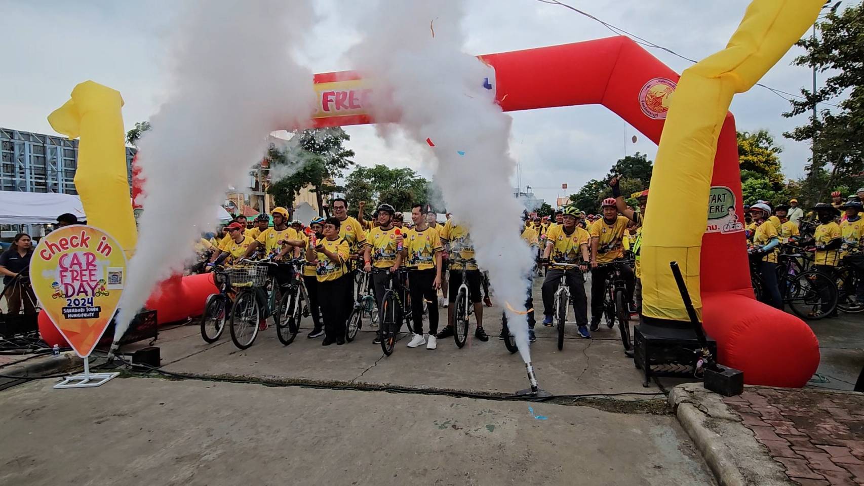 ชาวสระบุรีร่วมปั่นจักรยานวันปลอดรถลดโลกร้อน CAR FREE DAY