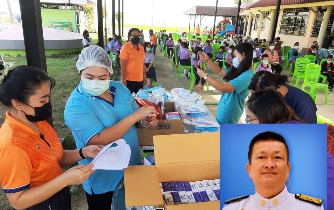 เทศบาลตำบลบางงา คัดกรองบุคลากรทางการศึกษา-นักเรียนโรงเรียนเทศบาลตำบลบางงา ก่อนเปิดภาคเรียน