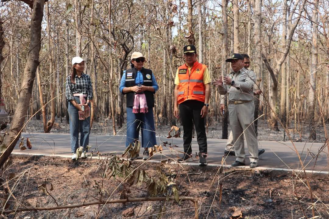 รองผู้ว่าฯยโสธรรุดตรวจสอบป่าสงวนแห่งชาติป่าดงมะไฟถูกลักลอบเผาต้องถูกดำเนินคดีทุกราย