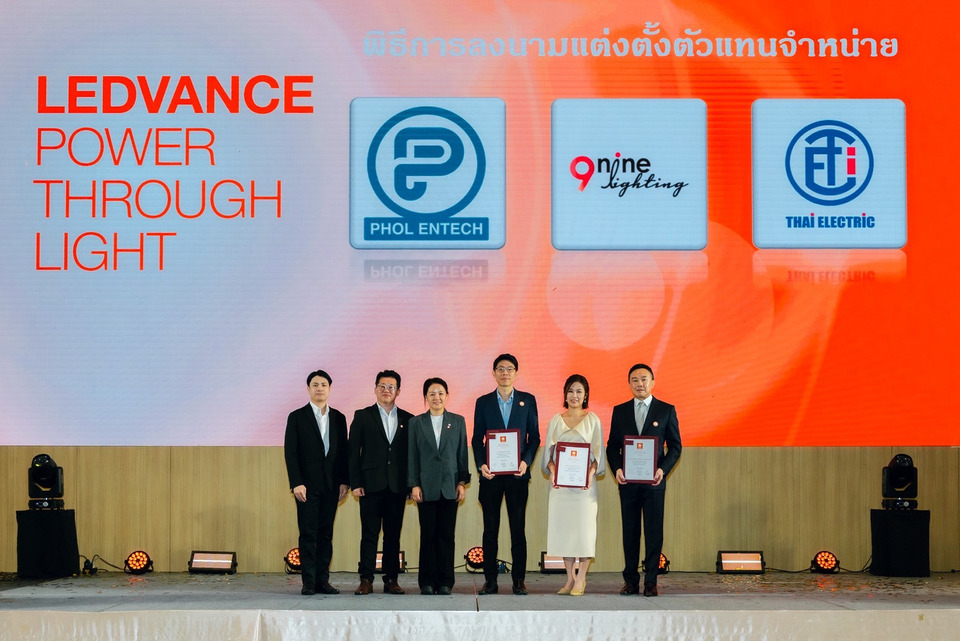 OSRAM แบรนด์เยอรมันจาก LEDVANCE ผนึกพันธมิตร 3 ราย Phol Entech-Nine Lighting-Thai Electricity International เสริมศักยภาพตลาดไฟส่องสว่าง