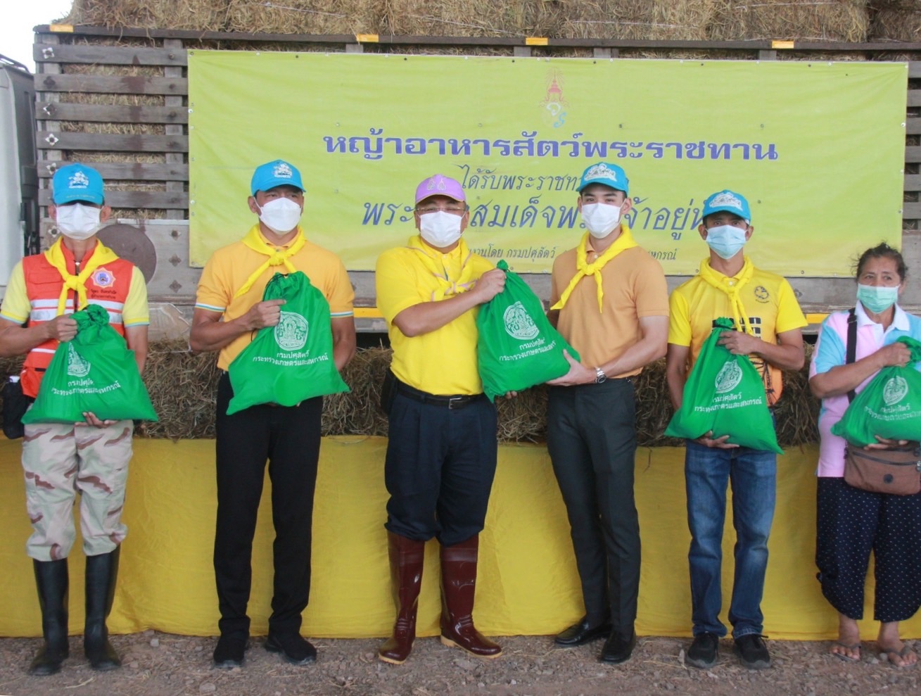 ผู้ว่าฯสุราษฎร์ มอบหญ้าอาหารสัตว์พระราชทาน จำนวน 6 หมื่น กก. ช่วยเหลือเกษตรผู้ประสบอุทกภัยในพื้นที่ อ.พุนพิน  