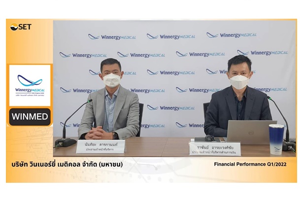"WINMED" ให้ข้อมูลงบ Q1/65 รายได้รวม 157.10 ล้านบาท กำไรสุทธิ 12.89 ล้านบาท        