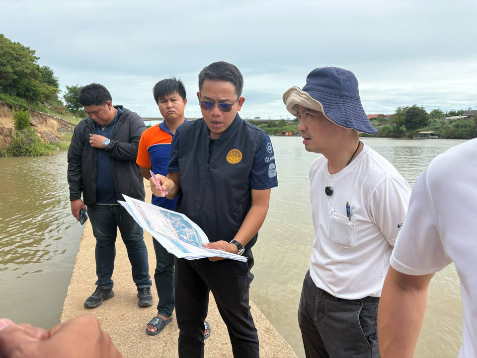 “ภราดร” สั่งด่วนซ่อมเขื่อนเรียงหินอ่างทอง หลังทรุดกว่า 70 เมตร เร่งรับมือน้ำหลาก
