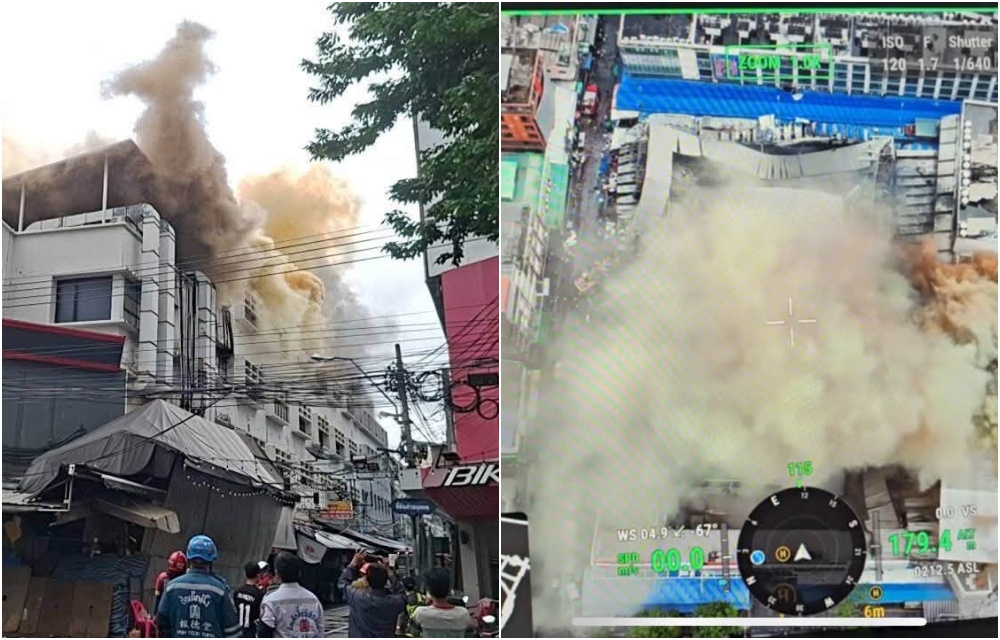 ด่วน! ไฟปะทุซ้ำคลองถมเซ็นเตอร์ ควันพุ่งโขมงกลางวรจักร เจ้าหน้าที่ระดมกำลังสกัดเพลิงวุ่น