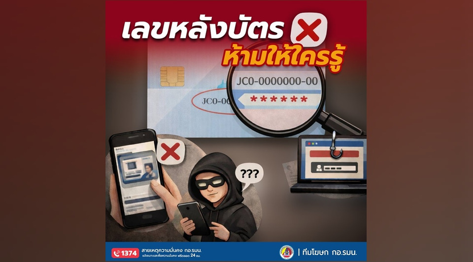 "กอ.รมน." ชี้ Laser ID เลขหลังบัตรประชาชน ห้ามให้ใครรู้