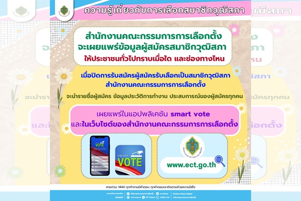 กกต.เชิญชวนประชาชนร่วมตรวจสอบประวัติผู้สมัคร สว.