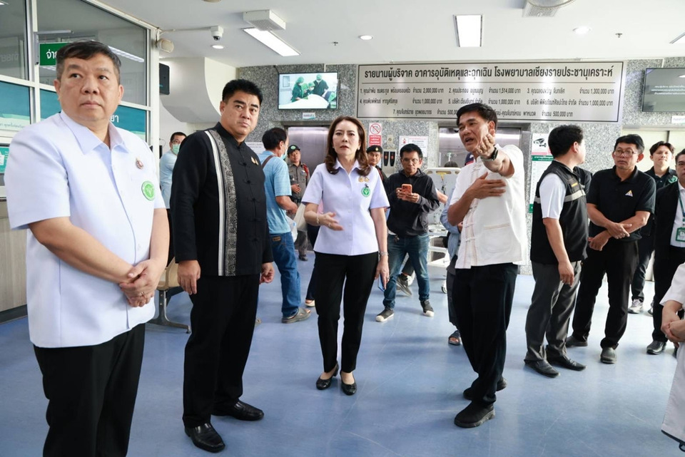 ที่ปรึกษา รมว.สธ.-ผู้ว่าฯเชียงราย รุดตรวจเหตุคนงานตกตึกก่อสร้างโรงพยาบาล