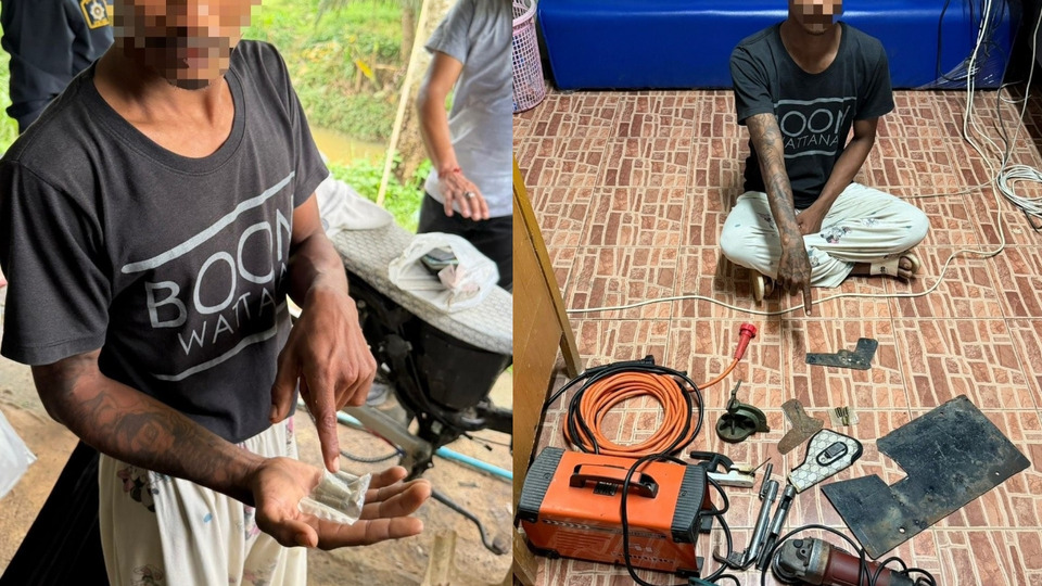 ตำรวจสตูล รวบหนุ่ม 27 ชาวมะนัง คาบ้าน! ยึดอุปกรณ์ดัดแปลงปืน-กระสุน ตรวจพบเสพยาบ้าร่วมด้วย 