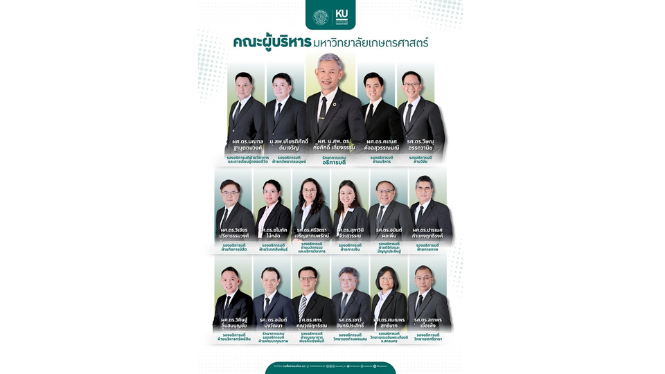 มก. แต่งตั้งผู้บริหารชุดใหม่ 17 ราย ชูแนวคิด KU SYNTEGRATION ผสานศาสตร์ขับเคลื่อนมหาวิทยาลัย
