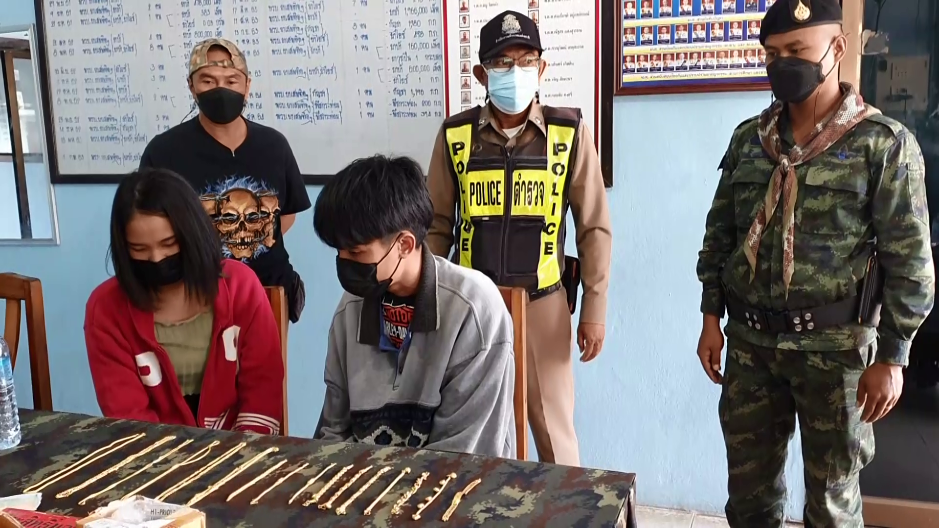 รวบคนร้ายชิงทองห้างโลตัส ปราจีนบุรี เตรียมหนีไปกบดานที่ภูเก็ต ยึดของกลางได้ 16 เส้น สารภาพขายไปแล้ว 6 เส้น 