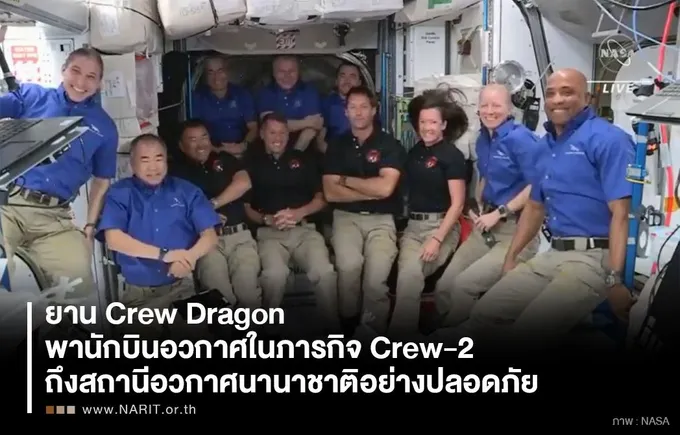 ภารกิจสำเร็จ ยาน Space X                                          ส่ง 4 นักบินอวกาศถึงสถานีอวกาศนานาชาติโดยสวัสดิภาพ 