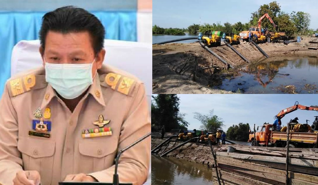 สำนักงานชลประทานที่ 8 ลงพื้นที่นำเครื่องสูบน้ำสนับสนุนสูบน้ำท่วมขัง