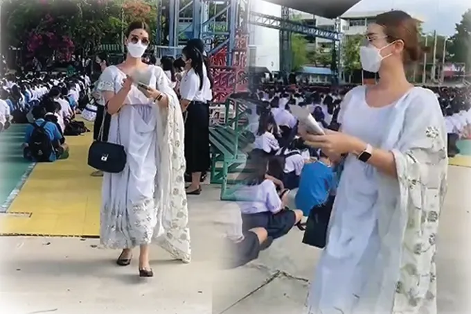 ฟีเว่อร์! คุณครูจัดเต็มใส่ส่าหรี โคฟเวอร์ คังคุไบ ต้อนรับเปิดเทอมวันแรก