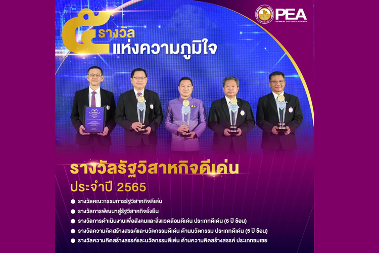 การไฟฟ้าส่วนภูมิภาค รับ 5 รางวัลรัฐวิสาหกิจดีเด่น (SOE Award) ประจำปี 2565