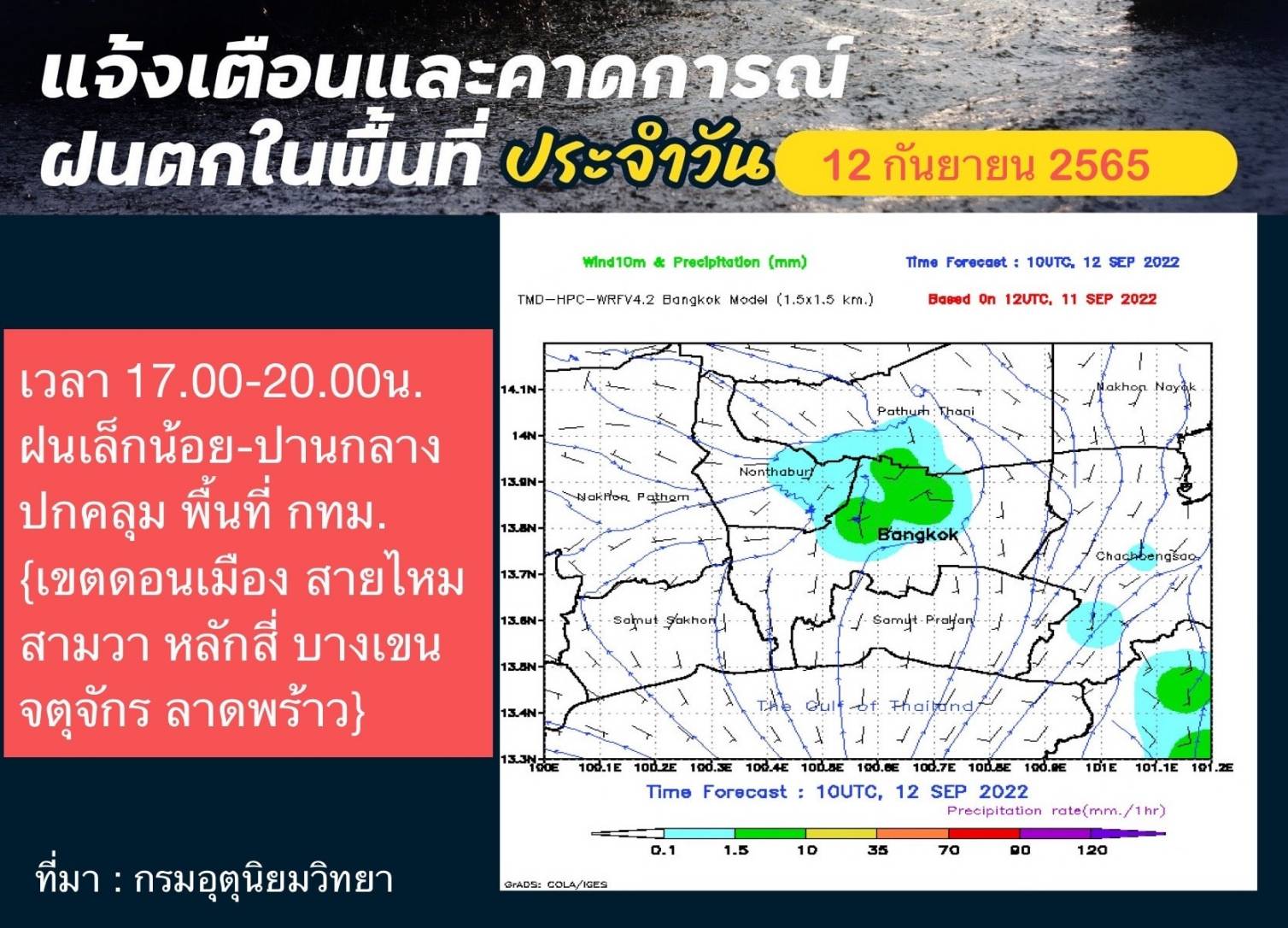 เย็นนี้ฝนตกที่ไหนบ้าง! ชาวกรุงเทพฯรีบดูเลย