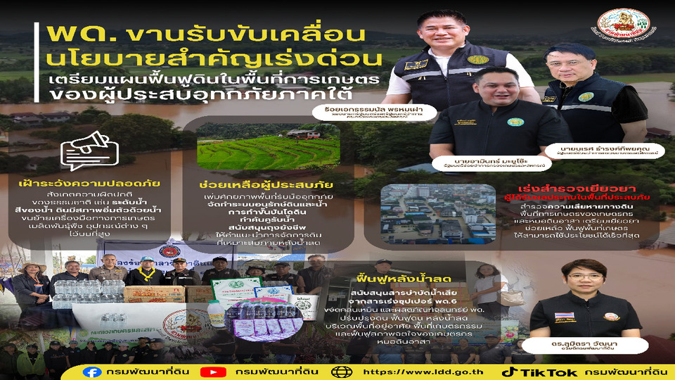 “ธรรมนัส” สั่ง พด.ลุยช่วยน้ำท่วมใต้ ตั้งโรงครัว–แจกถุงยังชีพ วางแผนฟื้นฟูหลังน้ำลด