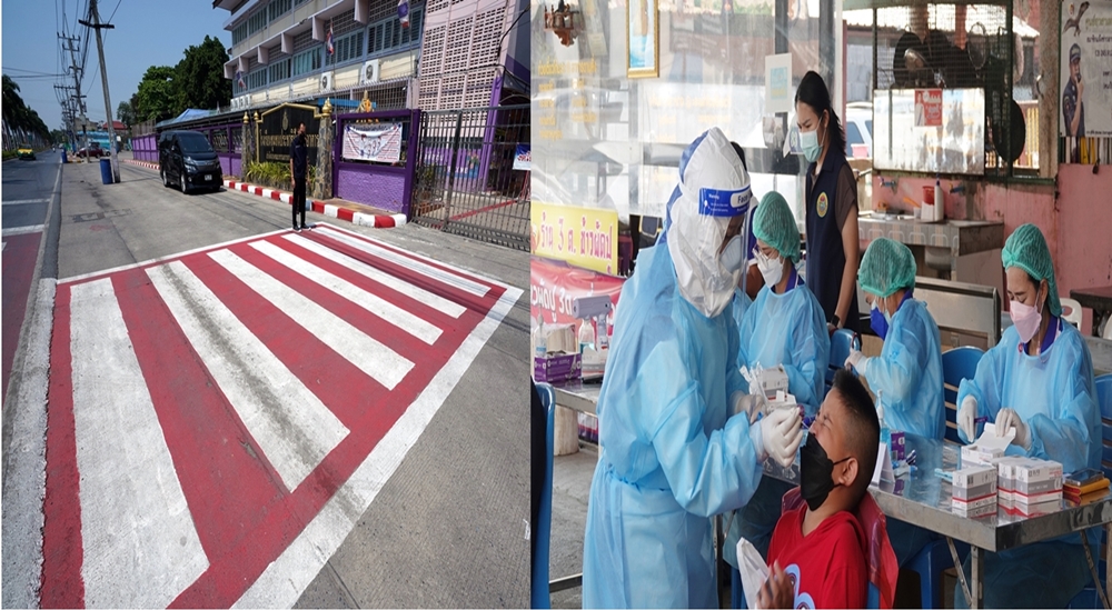 นายกเทศมนตรีนครรังสิต ปรับปรุงทางม้าลายลดอุบัติเหตุหน้าโรงเรียน-รุกตรวจ ATK ลดแพร่เชื้อโควิด