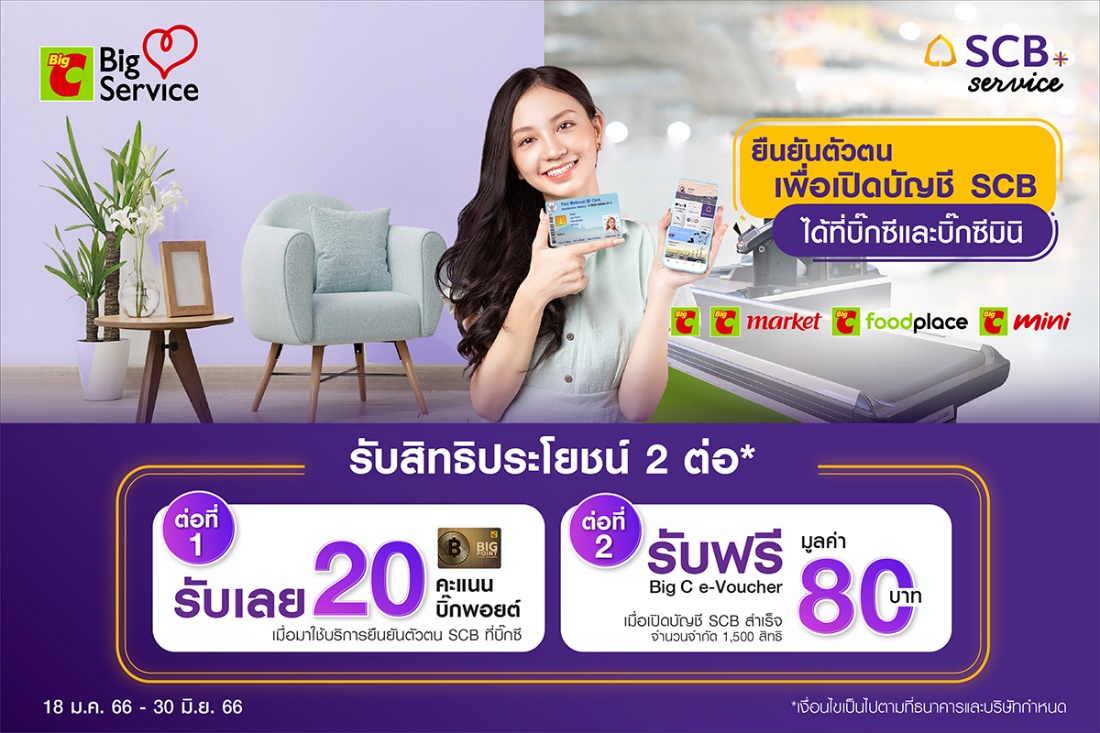 บิ๊กซีจับมือไทยพาณิชย์ ต่อยอดแบงก์กิ้งเอเย่นต์ เปิดให้บริการยืนยันตัวตนเปิดบัญชีธนาคารที่บิ๊กซี 