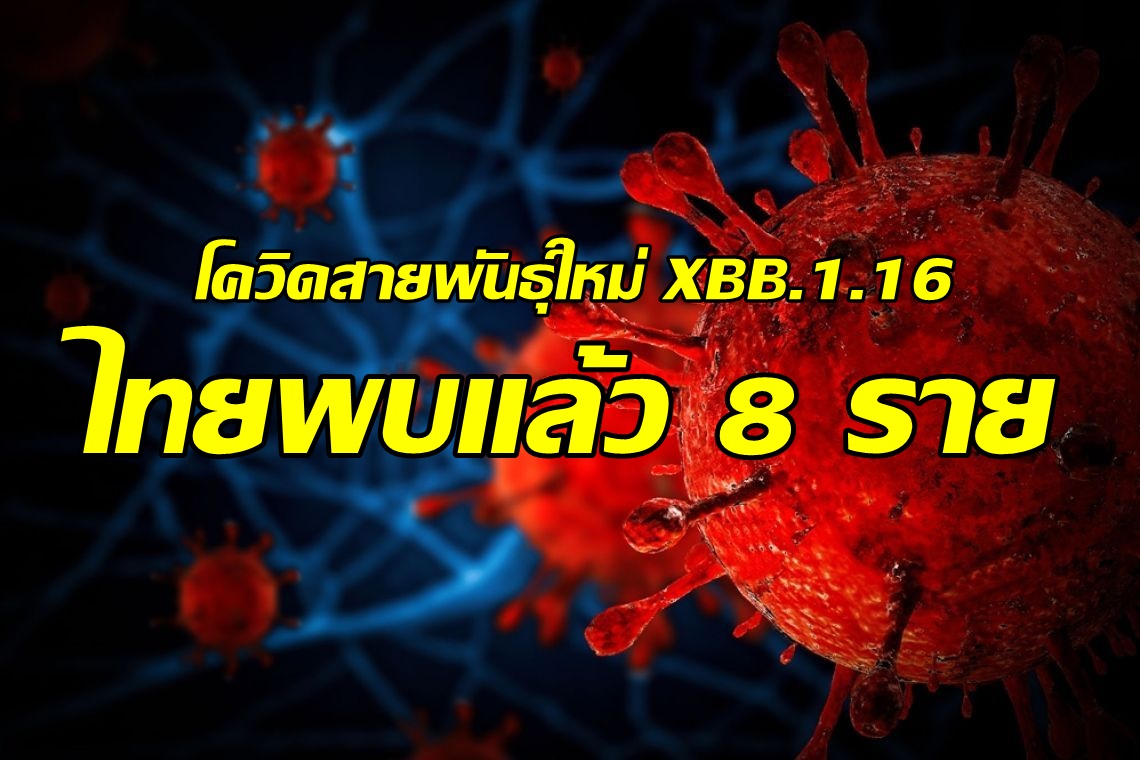 ศูนย์จีโนมฯ เผยโควิดสายพันธุ์ใหม่ XBB.1.16 ไทยพบแล้ว 8 ราย 