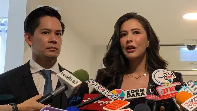 "ศรีริต้า" อุ้มท้อง6เดือนควงสามีเข้าแจ้งความ ปอท. ถูกตัดต่อคลิปเชิงอนาจาร