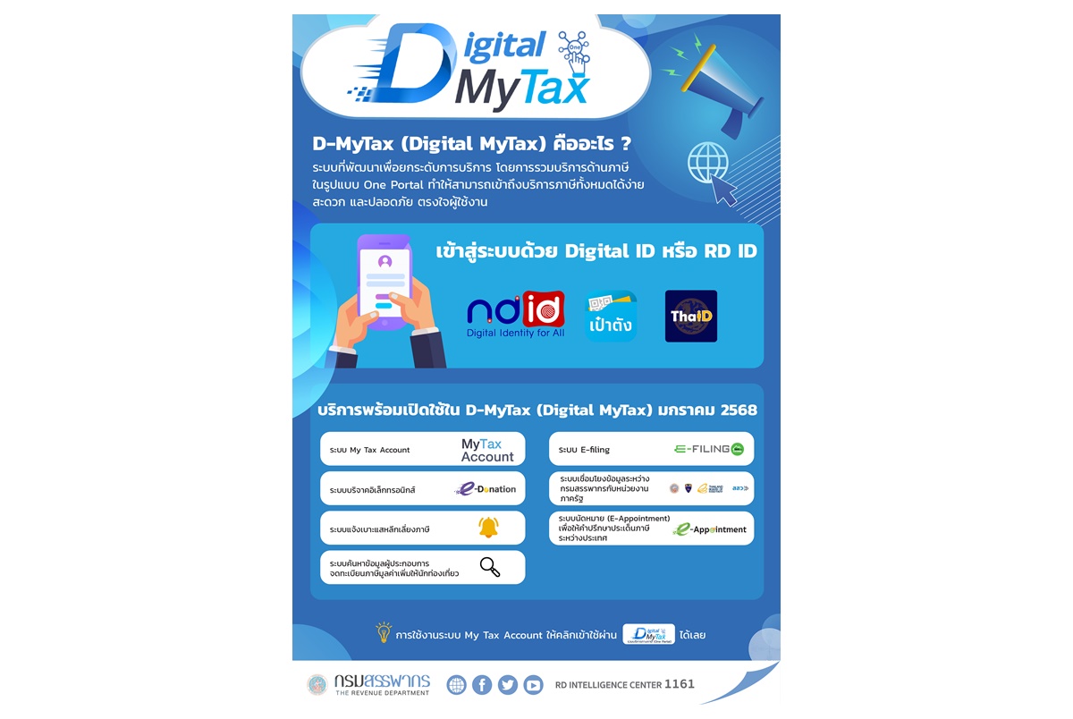 "กรมสรรพากร" เปิดตัวระบบ Digital MyTax ต้อนรับปีใหม่ อำนวยความสะดวกเสียภาษี 