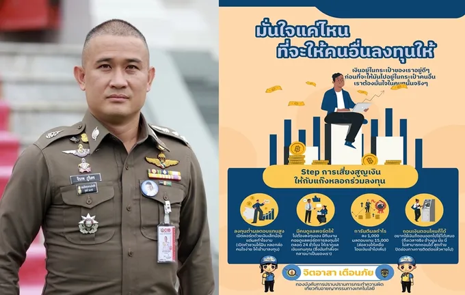 "จิตอาสาตำรวจสอบสวนกลาง"รุกเตือนภัยเสี่ยงสูญเงิน "แก๊งตุ๋น" ร่วมลงทุน