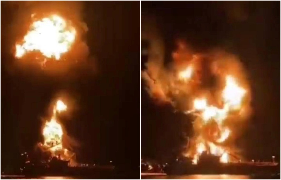 ไฟลุกท่วม! เรือบรรทุกน้ำมัน 2 ลำ ถูกโจมตีด้วยระเบิดพลีชีพในอ่าวเปอร์เซีย “ลูกเรือ”เสียชีวิต 1 ราย