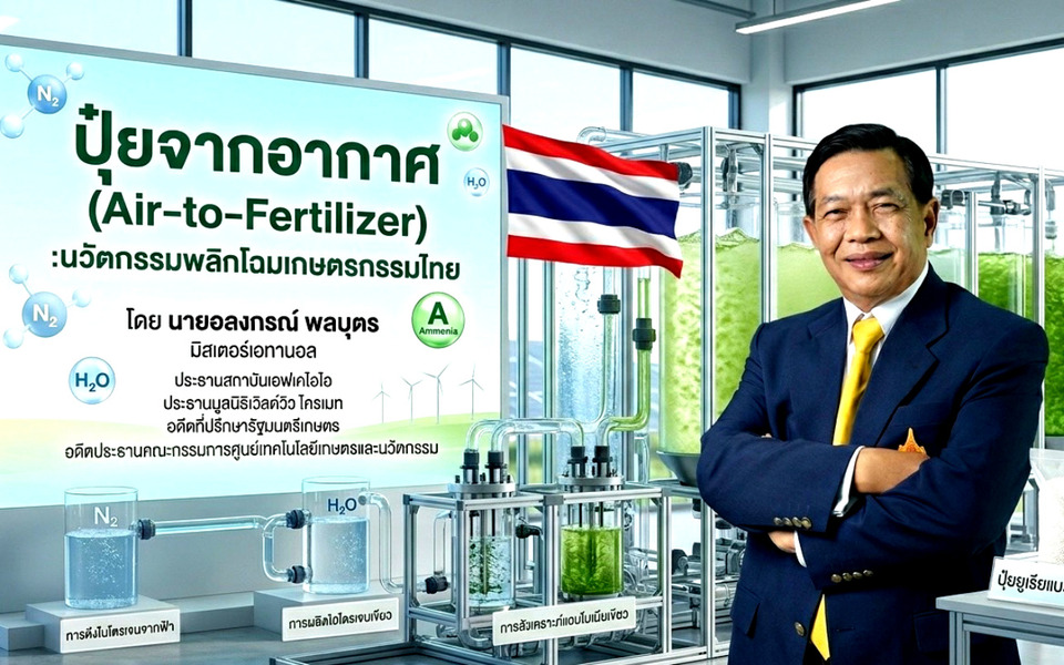 “ปุ๋ยจากอากาศ” พลิกเกมเกษตรไทย “อลงกรณ์” ดันไทยสู่ฮับนวัตกรรมปุ๋ยโลก
