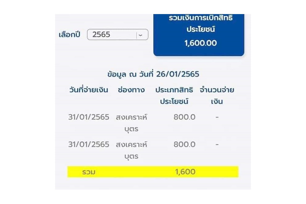 เข้าไปเช็กได้เลย วันจ่ายเงินสงเคราะห์บุตร เข้าบัญชีพ่อแม่ทุกเดือน เดือนละ 800 บาท