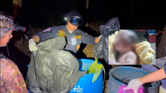 สะเทือนใจ! พบทารกแรกคลอดถูกยัดถุงดำทิ้งถังขยะที่ระยอง โชคดีคนเก็บของเก่าช่วยทัน