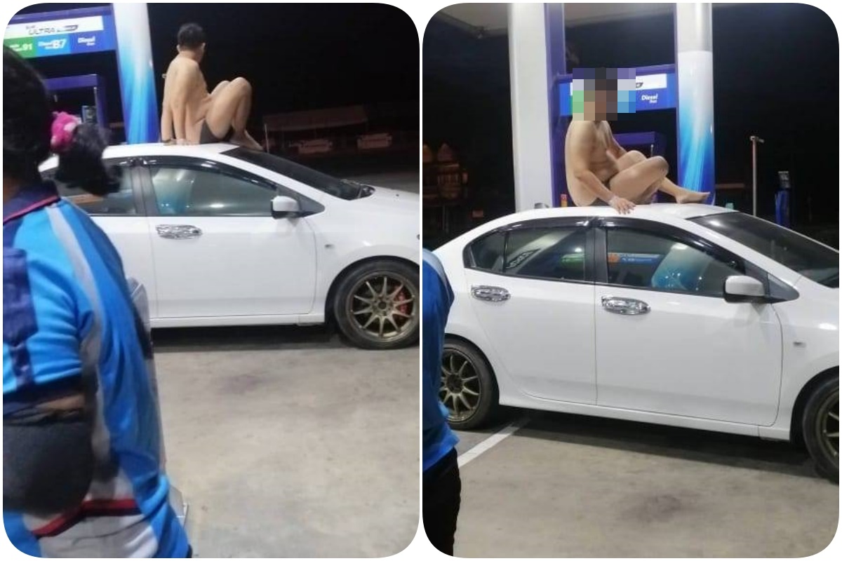 สุดหลอนตอนเช้าตรู่ สาวเจ้าของร้านนวดถูกหนุ่มนิรนามนุ่งกางเกงในตัวเดียวขวางหน้ารถ กระโดดขึ้นนั่งบนหลังคา