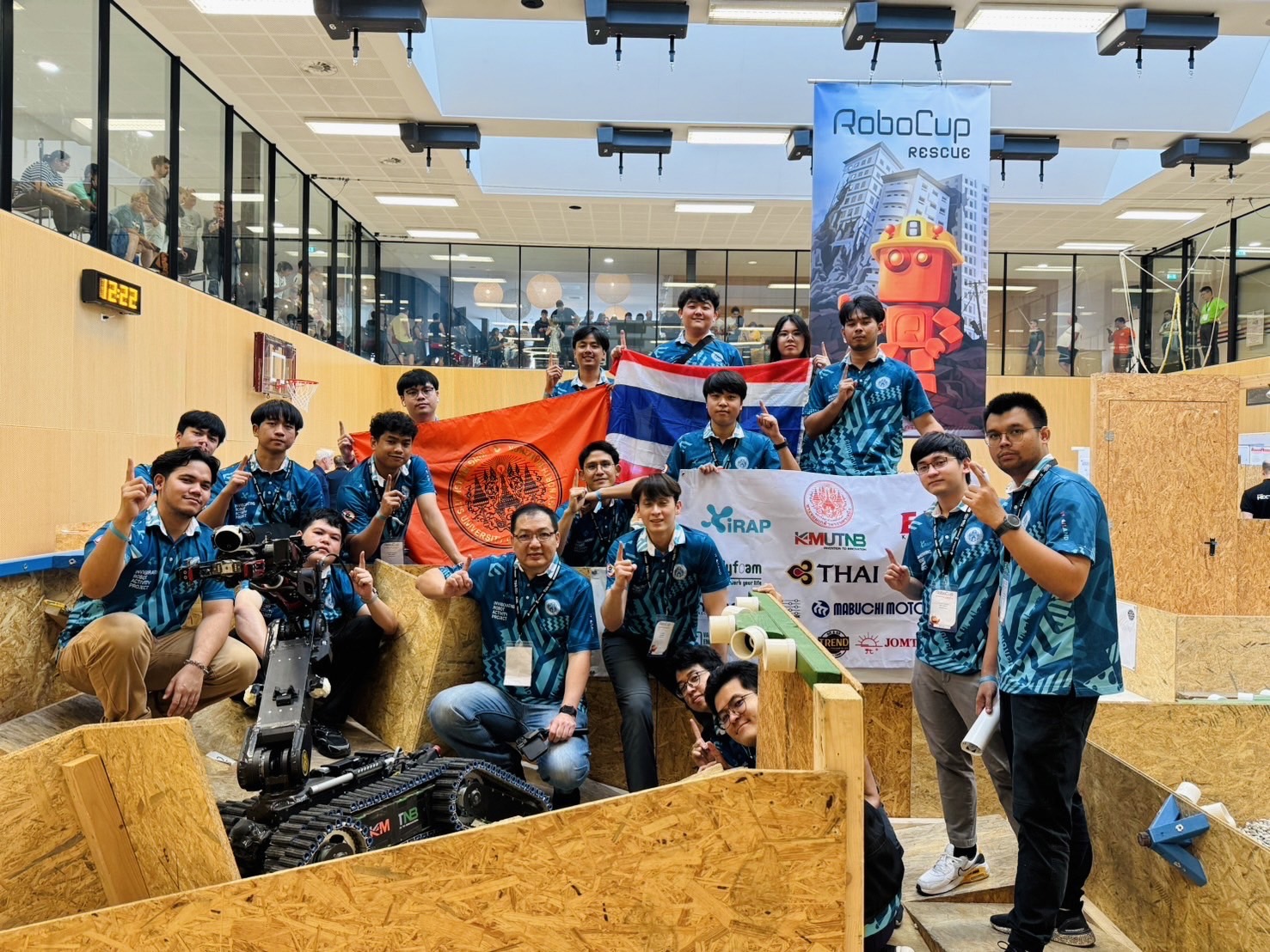 ทีมหุ่นยนต์กู้ภัย iRAP Robot มจพ. ตัวแทนประเทศไทยคว้าแชมป์โลกหุ่นยนต์กู้ภัย World RoboCup Rescue 2024 สมัยที่ 10