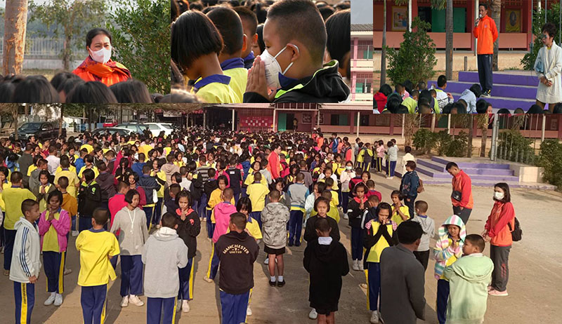"ครูสอน- นร. อนุบาลบึงกาฬวิศิษฐ์อำนวยศิลป์" ป้องกันฝุ่น PM2.5และไวรัสโควิด-19