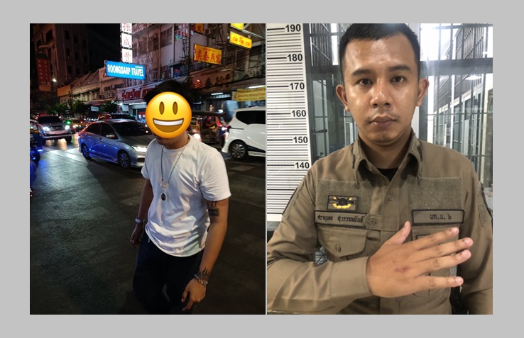 สามล้อขับรถย้อนศรตำรวจเรียกตรวจขัดขืนและทำร้ายสายตรวจพลับพลาไชย 2 บาดเจ็บ