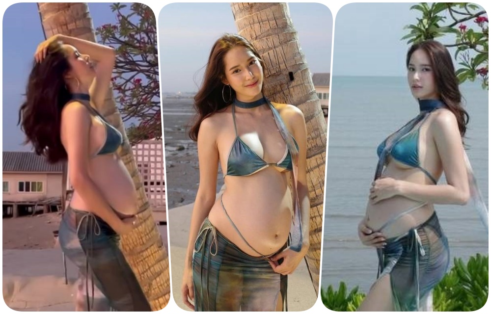 ยิ่งท้อง ยิ่งสวย! “ใบหม่อน กิตติยา” นุ่งบิกินี อุ้มท้องใกล้คลอด