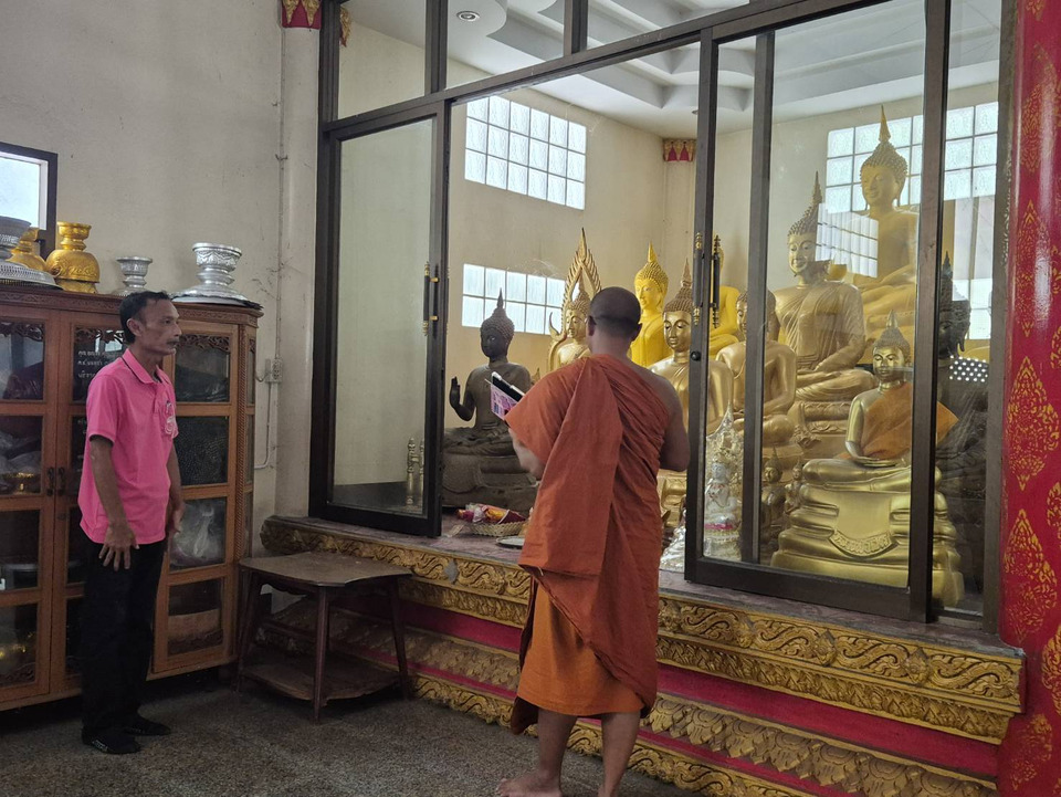 โจรใจบาปตระเวนลักพระพุทธรูปวัดบ้านโป่ง หายแล้วหลายองค์ วัดผวาเร่งแจ้งเตือน 
