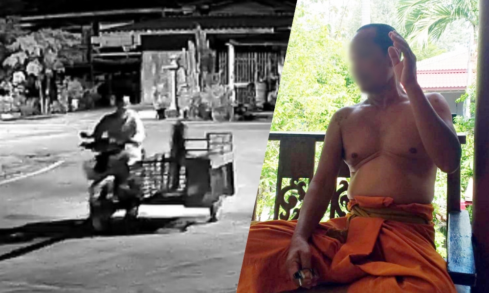 มารศาสนา!! บุกรวบพระลูกวัด ขี่ซาเล้งพ่วงข้าง ก่อเหตุลักทรัพย์ภายในวัด 