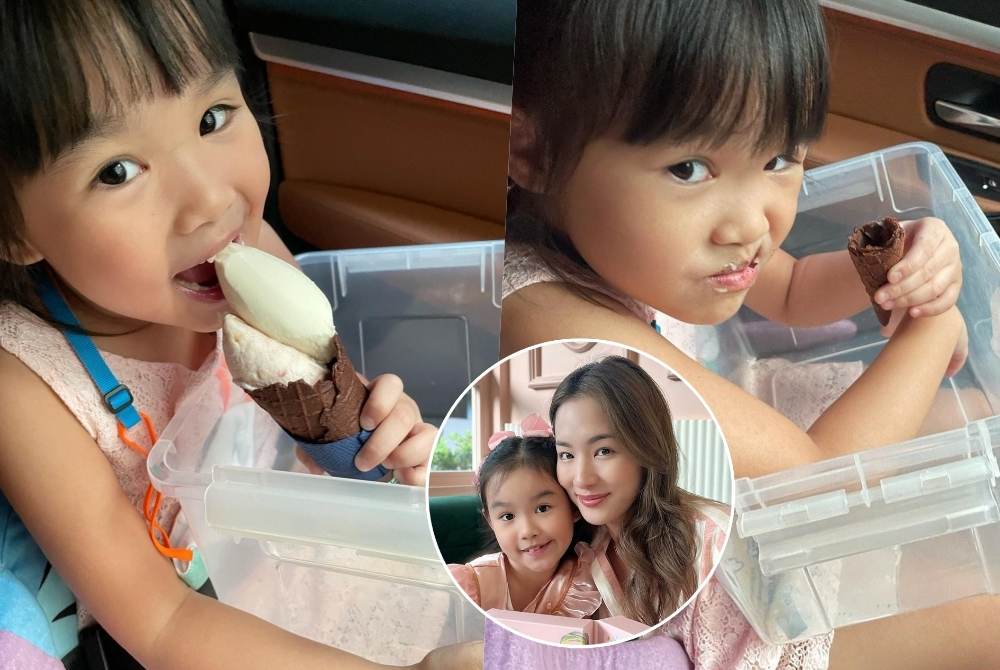 เอ็นดู! "ต่าย ชุติมา" แชร์โมเมนต์น่ารัก "น้องพิพิม" กอดกล่องกันไอติมหยด